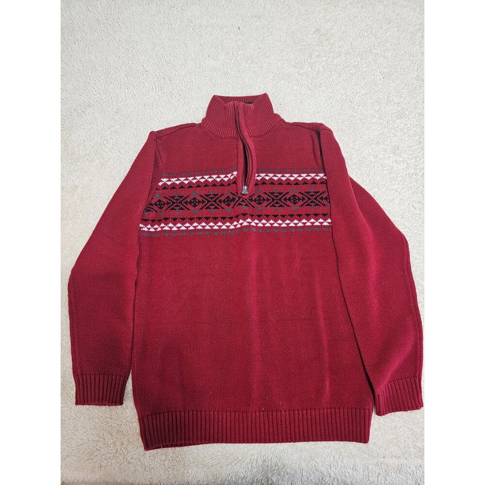 Red 1/4 zip sweater